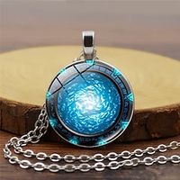 Stargate Atlantis Time Gem Pendant Necklace Women's Hundred Pairing Jewelry Retro Sweater Chain Lightinthebox