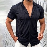 Men's Shirt Button Up Shirt Summer Shirt Camp Collar Shirt Cuban Collar Shirt Black Pink Blue Green Short Sleeve Floral Turndown Street Daily Button-Down Clothing Apparel Fashion Casual Comfortable miniinthebox - thumbnail