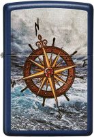 Zippo 49408 239 Compass Design Navy Matte Windproof Lighter