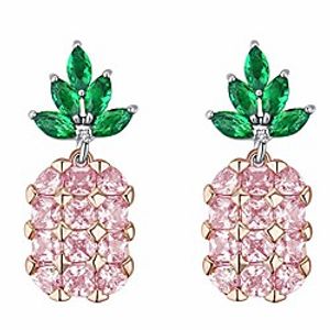 cinily 14k white gold plated pink pineapple earrings for women girls dangle drop earring jewelry gift gemstone stud earrings 1 Lightinthebox