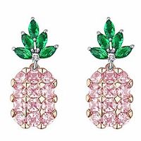 cinily 14k white gold plated pink pineapple earrings for women girls dangle drop earring jewelry gift gemstone stud earrings 1 Lightinthebox - thumbnail