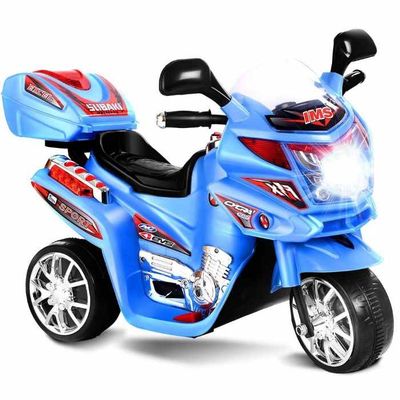 Megastar Ride on 6V Stomper MotoTrike With Carry Box For Young Riders Electric Motorcycle - Blue (UAE Delivery Only)