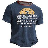 Graphic Dog Letter Daily Designer Retro Vintage Men's 3D Print T shirt Tee Sports Outdoor Holiday Going out T shirt Navy Blue Army Green Dark Blue Short Sleeve Crew Neck Shirt Spring  Summer Lightinthebox - thumbnail