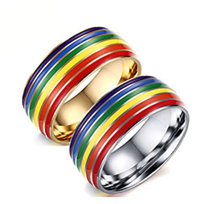 Ring Rainbow Steel Stainless For LGBT Pride Cosplay Men's Costume Jewelry Fashion Jewelry miniinthebox