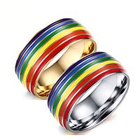 Ring Rainbow Steel Stainless For LGBT Pride Cosplay Men's Costume Jewelry Fashion Jewelry miniinthebox - thumbnail