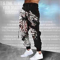 Dragon Guardian x LU | Men's Dragon Mythical Creature Dark Style Streetwear Sweatpants Lightinthebox