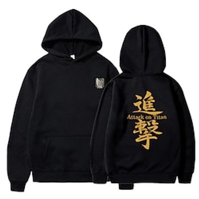 Inspired by Attack on Titan Cosplay Hoodie Anime 100% Polyester Anime Front Pocket Graphic Hoodie For Men's / Women's / Couple's miniinthebox