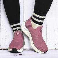 Women's Sneakers Flyknit Shoes Platform Sneakers Outdoor Daily Travel Color Block Platform Round Toe Fashion Sporty Casual Walking Knit Loafer Black Pink Gray Lightinthebox