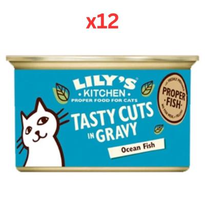 Lily's Kitchen Tasty Cuts Ocean Fish Wet Cat Food 85G (Pack of 12)