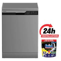 Hitachi Dishwasher | 14 Place Settings | 6 Programs | Auto, Intensive, Eco | Silent Dishwasher | Overflow Safety | Inox | HDF-F146VS