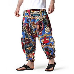 Men's Vintage Boho Loose Casual Home Harem Loose Chinos Pants Graphic Full Length 1 2 3 4 5 miniinthebox