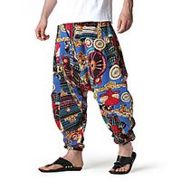 Men's Vintage Boho Loose Casual Home Harem Loose Chinos Pants Graphic Full Length 1 2 3 4 5 miniinthebox - thumbnail