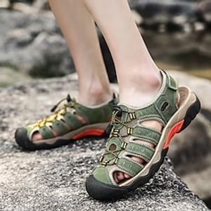 Men's Sandals Casual Classic Daily Office  Career PU Light Brown Dark Brown Green Spring Summer miniinthebox