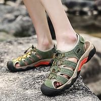 Men's Sandals Casual Classic Daily Office  Career PU Light Brown Dark Brown Green Spring Summer miniinthebox - thumbnail