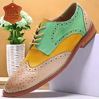 Men's Dress Shoes Leather Italian Full-Grain Cowhide Comfortable Slip Resistant Lace-up Yellow Lightinthebox