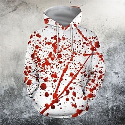Men's Pullover Hoodie Sweatshirt Red Hooded Graphic Prints Print Daily Sports 3D Print Streetwear Designer Basic Spring   Fall Clothing Apparel Dark Hoodies Sweatshirts  miniinthebox