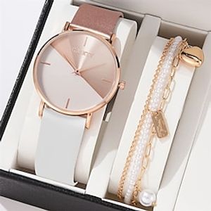 Girls Simple Color Block Quartz Watch  Bracelet Set Children's Accessories Birthday Christmas New Year Gift miniinthebox