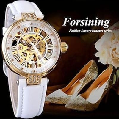 FORSINING Women Automatic Mechanical Watch Retro Skeleton Steampunk Watch Luminous Analog Wrist Watch miniinthebox FORSINING Women Automatic Mechanical Watch Retro Skeleton Steampunk Watch Luminous Analog Wrist Watch miniinthebox