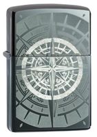 Zippo 29232 150 Engraved Compass Black Ice Windproof Lighter
