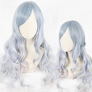 Cosplay Costume Wig Cosplay Wig Lolita Curly Cosplay Halloween With Bangs Wig Long Light Blue Synthetic Hair 25 inch Women's Anime Cosplay Comfortable Blue miniinthebox