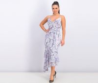 Womens Allover Printed Textured Dress  Purple - thumbnail
