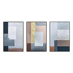 Oil Painting Handmade Hand Painted Wall Art Modern Abstract Style Nordic geometry Set of Three Home Decoration Decor Stretched Frame Ready to Hang miniinthebox