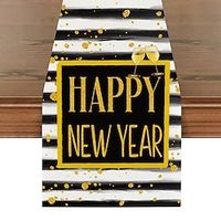 Happy New Year Cartoon Table Runner Restaurant Simple Decoration Linen Printing Table Runner miniinthebox