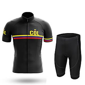 21Grams Men's Short Sleeve Cycling Jersey with Shorts Summer Spandex Black Columbia Bike Quick Dry Moisture Wicking Sports Columbia Mountain Bike MTB Road Bike Cycling Clothing Apparel  Stretchy Lightinthebox