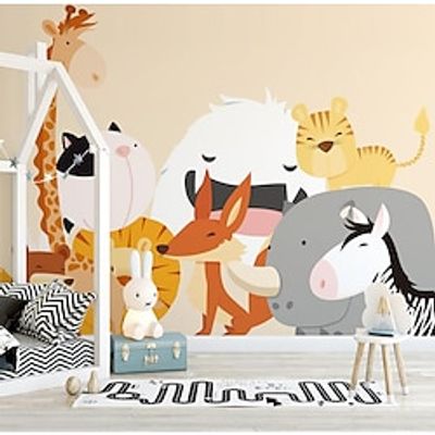 Children's Room Wallpaper Boys and Girls Warm Wallcloth Cartoon Environmental Protection Kindergarten Animal Wallpaper Children's Paradise miniinthebox