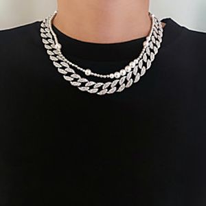 Women's Men's Necklace Patchwork Friends Hip Hop Alloy 50 cm Necklace Jewelry For Gift Festival miniinthebox