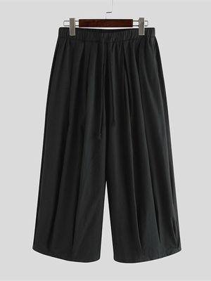 INCERUN Men Fashion Wide Leg Elastic Waist Loose Fit Harem Pants INCERUN Men Fashion Wide Leg Elastic Waist Loose Fit Harem Pants