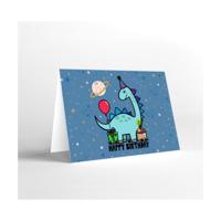 Mukagraf Mini Happy Birthday(Dinosaur)Greeting Card(11X8Cm) - thumbnail