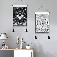 Pack of 2 Tarot Woven Bohemian Wall Tapestry Art Decor Wall Hanging Home Bedroom Living Room Decoration Nordic Cotton Linen Tassel Sun Moon 14x 20 Lightinthebox - thumbnail