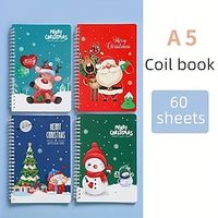 4pc Cute Christmas Cartoon Coil Book Student Stationery Supplies A5 Notebook Students Prizes Gifts Lightinthebox - thumbnail