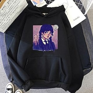 Inspired by Wednesday Addams Addams family Wednesday Hoodie Cartoon Manga Anime Front Pocket Graphic Hoodie For Men's Women's Unisex Adults' Hot Stamping 100% Polyester miniinthebox