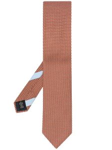 Ermenegildo Zegna geometric silk tie - ORANGE