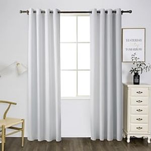White Curtain Solid Oxford Cloth Curtain for Bedroom Living Room Modern Grommet Window Drapes Curtain Drapes miniinthebox