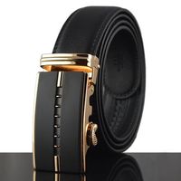 125-130CM Men Business Genuine Leather Belt Second Layer Of Leather Automatic Buckle Belt