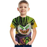 Kids Boys' T shirt Tee Short Sleeve Graphic Rainbow Children Tops Active 3-12 Years miniinthebox - thumbnail