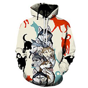 Men's Unisex Plus Size Pullover Hoodie Sweatshirt Dog Graphic Prints Print Hooded Casual Daily Holiday 3D Print Basic Designer Hoodies Sweatshirts  Long Sleeve Yellow miniinthebox