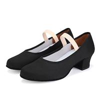 Women's Practice Trainning Dance Shoes Dance Shoes Character Shoes Performance Training Practice Basic Comfort Shoes Full Sole Solid Color Cuban Heel Closed Toe Elastic Adults' Black Lightinthebox