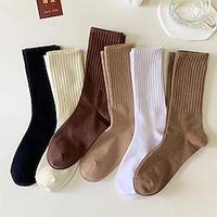 10 Pairs Unisex Casual Plain Color Socks, Fashion Versatile Socks, Breathable Comfy Crew Socks, Casual Sports Socks For Men Women Lightinthebox - thumbnail