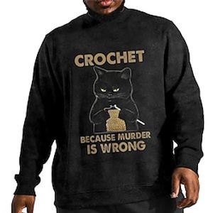 Men's Plus Size Sweatshirt Big and Tall Graphic Crew Neck Long Sleeve Fall  Winter Basic Streetwear Designer Casual Sports  Outdoor Daily Tops miniinthebox