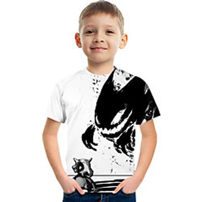 Kids Boys' T shirt Tee Short Sleeve Graphic Rainbow Children Tops Active 3-12 Years Lightinthebox