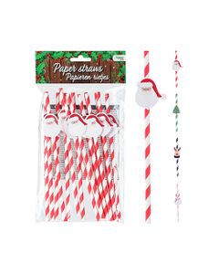 Koopman Xmas Drinking Straw Paper Assorted 1 Piece