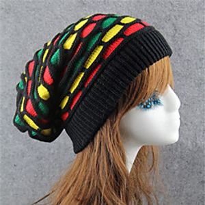 Women's Beanie / Slouchy Home Street Dailywear Knitted Color Block Yellow Hat miniinthebox