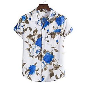 Men's Shirt Graphic Short Sleeve Casual Tops Simple Black / Red Red / White Blue / White miniinthebox
