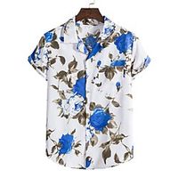Men's Shirt Graphic Short Sleeve Casual Tops Simple Black / Red Red / White Blue / White miniinthebox - thumbnail