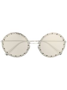 Valentino Eyewear Valentino Garavani round crystal-embellished sunglasses - SILVER