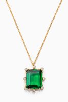 Emerald Pendant Necklace with Diamonds in 18kt Gold Emerald Pendant Necklace with Diamonds in 18kt Gold